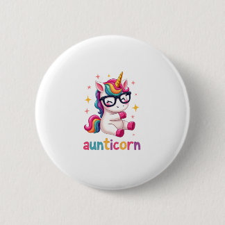 Aunticorn Aunty Dabbing Unicorn Auntie Aunt Christ Button