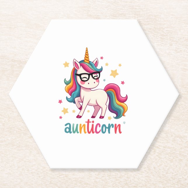 Aunticorn Aunty Dabbing Unicorn Auntie Aunt Christ Untersetzer (Vorderseite)