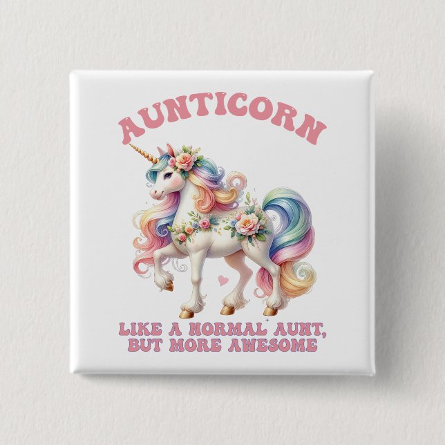 Aunticorn Cool Tante Button (Vorderseite)