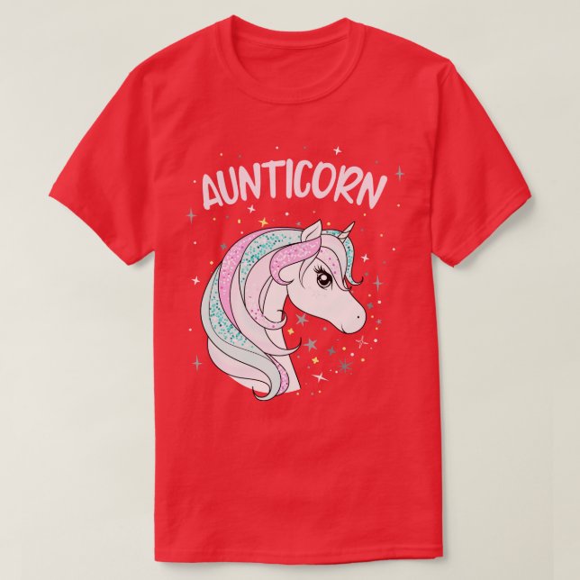 Aunticorn Tante Unicorn Phantastische Familie Frau T-Shirt (Design vorne)