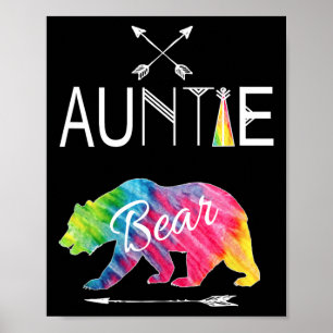 Auntie Bear Tie Dye Passende Familienurlaub Und C Poster