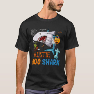 Auntie Boo Shark Halloween Shark Kostüm Ghost Wit T-Shirt