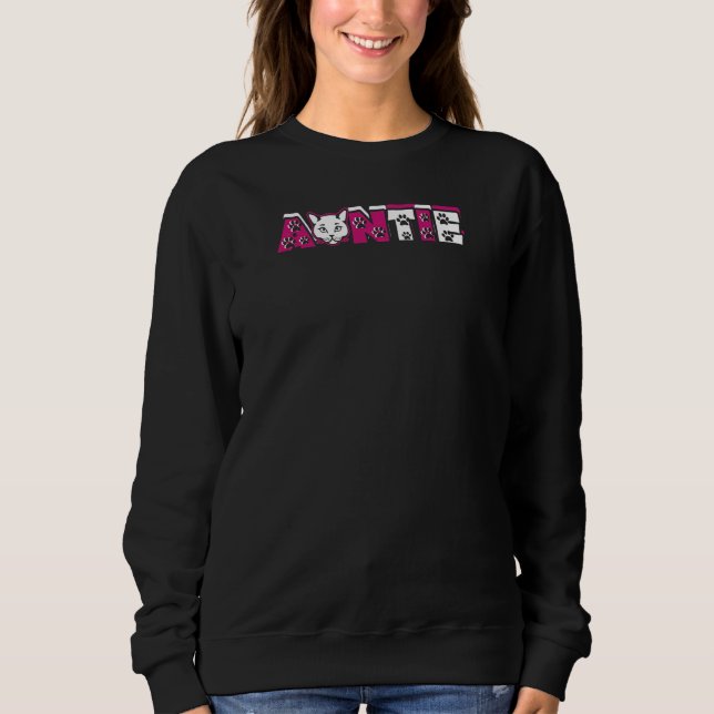 Auntie Cat Womens Cute Cat Cat Aunt 3 Sweatshirt (Vorderseite)