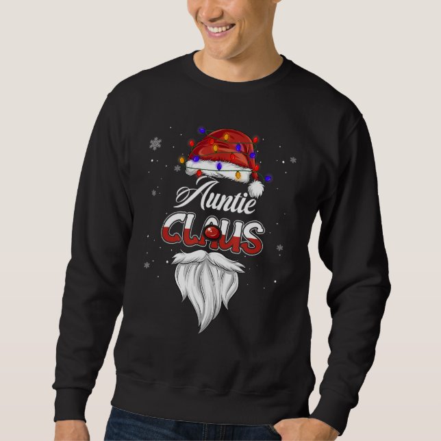 Auntie Claus Hat Lights Christmas Pajama Family Ma Sweatshirt (Vorderseite)