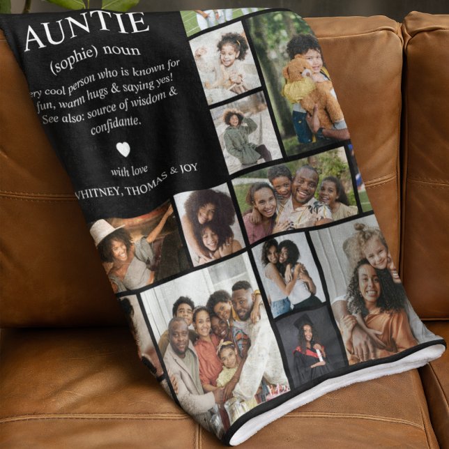 Auntie Definition Photo Collage Fleecedecke (Von Creator hochgeladen)