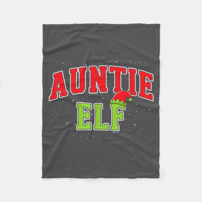 Auntie Elf Christmas Family Matching Group Xmas Si Fleecedecke (Vorderseite)