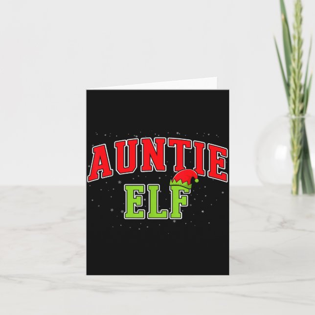 Auntie Elf Christmas Family Matching Group Xmas Si Karte (Vorderseite)