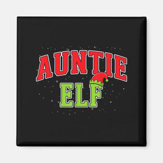 Auntie Elf Christmas Family Matching Group Xmas Si Magnet (Vorne)