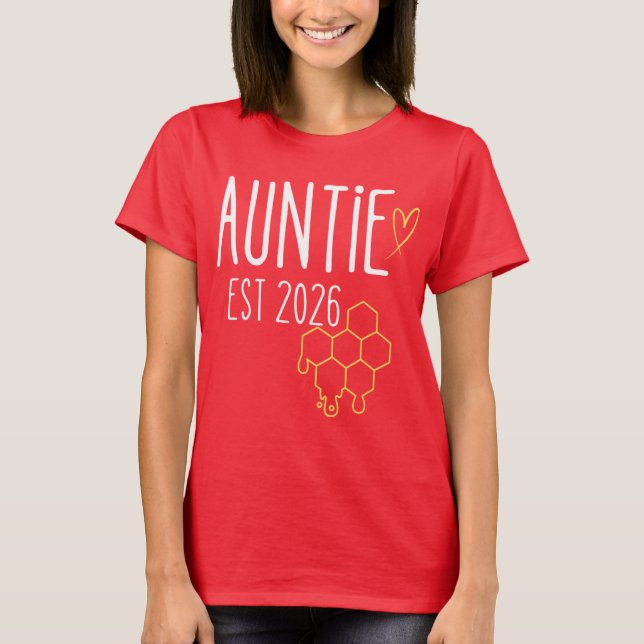 Auntie Est 2026 Honeycomb Design T-Shirt (Vorderseite)
