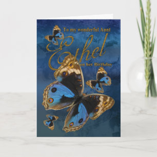 Auntie Ethel Birthday Card With Butterflies Karte
