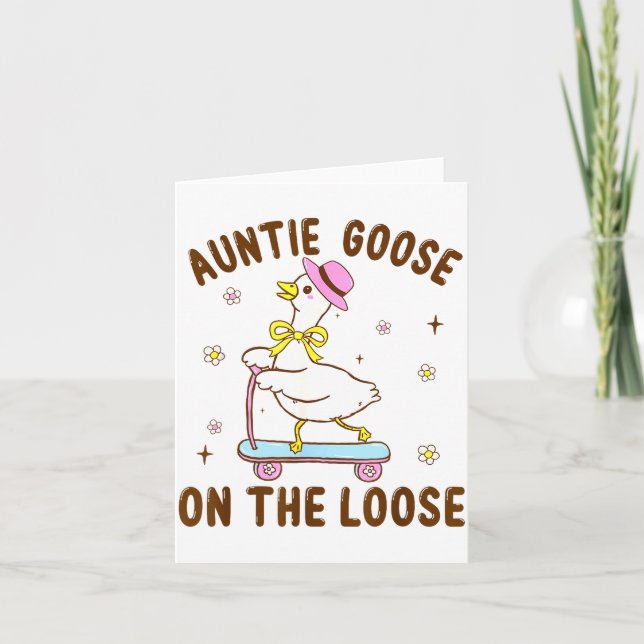 Auntie Goose On The Loose Funny Birthday Matching  Karte (Vorderseite)