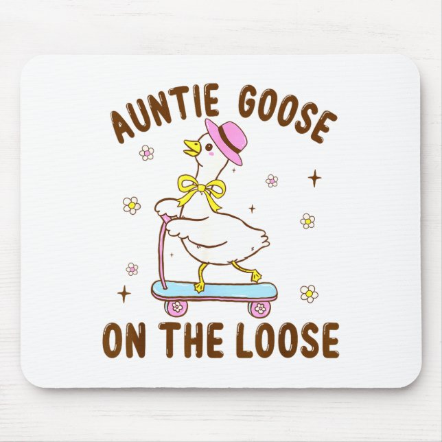 Auntie Goose On The Loose Funny Birthday Matching  Mousepad (Vorne)