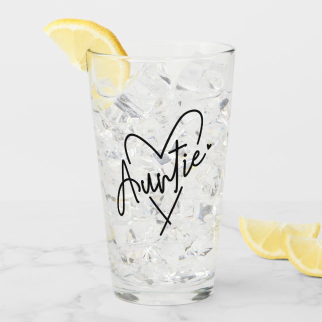 Auntie Heart | Geschenke für Tante | Glas (Vorderseite Ice)