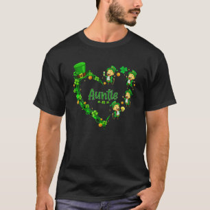 Auntie Hearts Leprechaun Kleeblatt Kariert St Patr T-Shirt