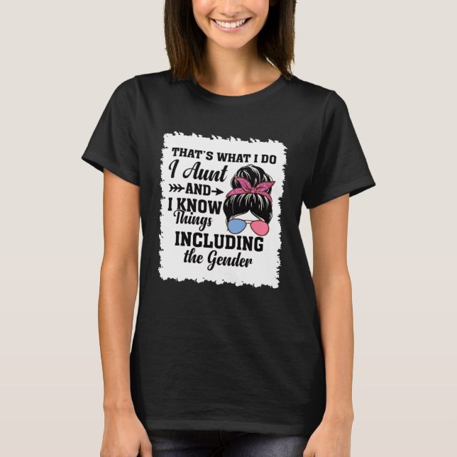Auntie Keeper of the Gender Reveal Party Ideas Dis T-Shirt (Vorderseite)