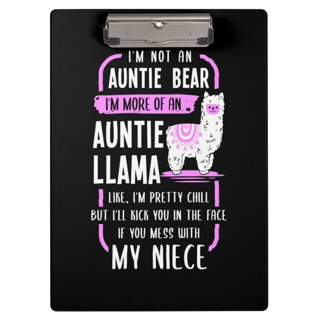 Auntie Llama Klemmbrett (Vorderseite)
