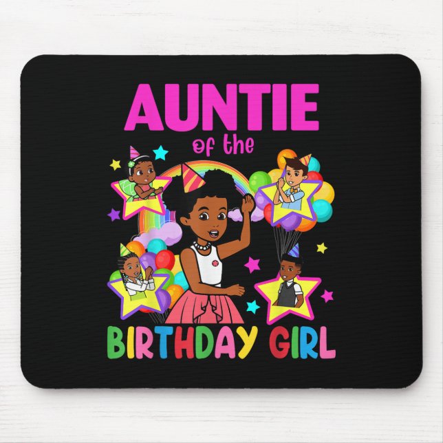 Auntie Of Birthday Girl Gracie Birthday Dolls Girl Mousepad (Vorne)