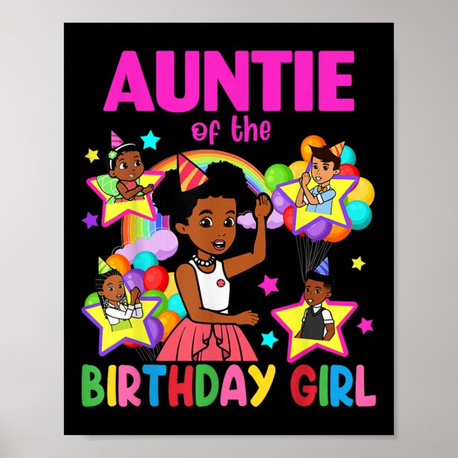 Auntie Of Birthday Girl Gracie Birthday Dolls Girl Poster (Vorne)
