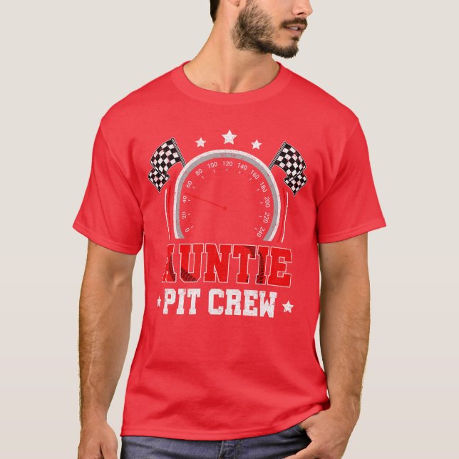 Auntie Pit Crew Race Birthday Party Racing Family T-Shirt (Vorderseite)