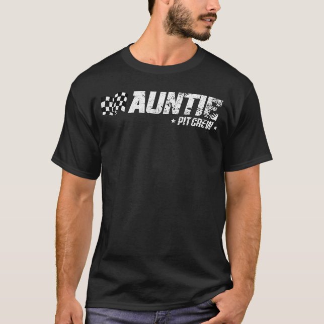 Auntie Pit Crew Rennen Geburtstag Familienrennen T-Shirt (Vorderseite)