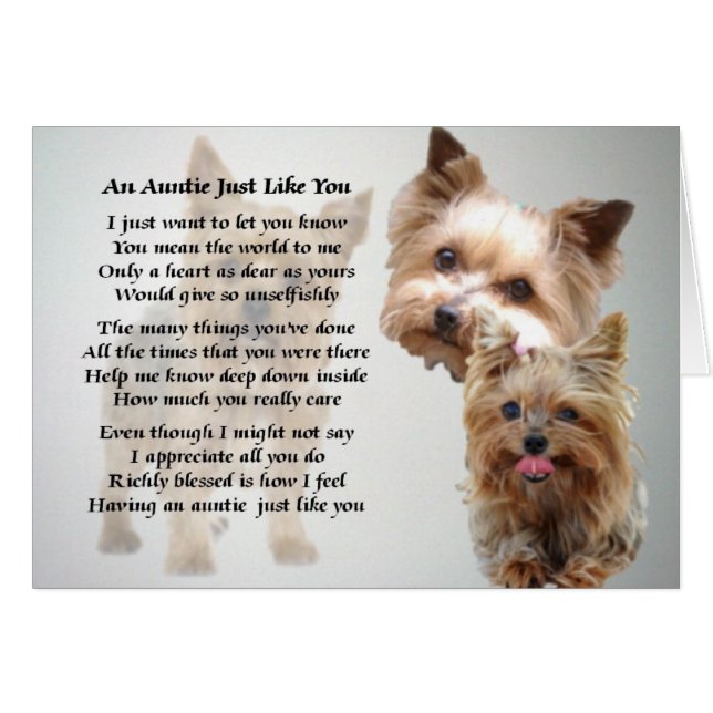 Auntie Poem - Yorkshire Terrier (Vorderseite (Horizontal))