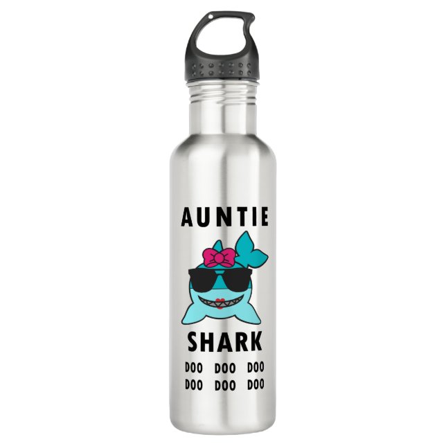 AUNTIE SHARK DOO DOO DOO EDELSTAHLFLASCHE (Vorderseite)