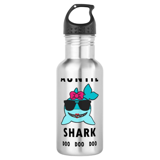 AUNTIE SHARK DOO DOO DOO EDELSTAHLFLASCHE (Vorderseite)