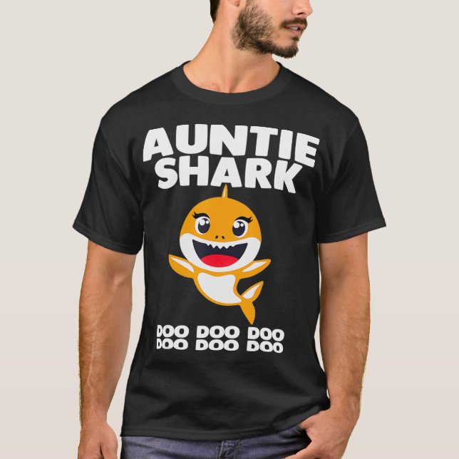 Auntie Shark Gift Cute Baby Shark Design Family Se T-Shirt (Vorderseite)