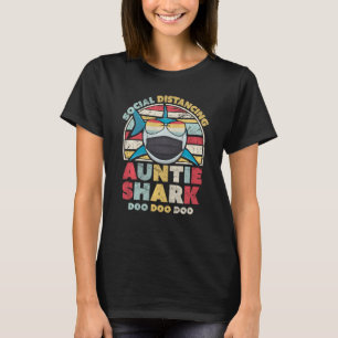 Auntie Shark Shirt soziale Distanz für Tanten