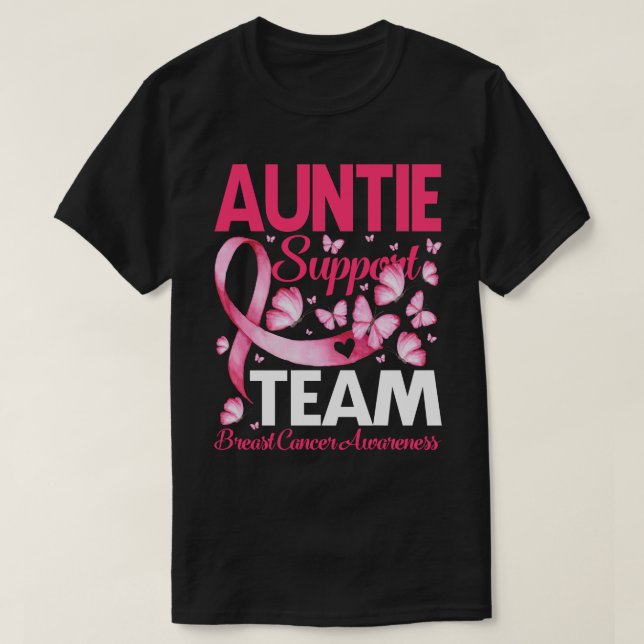 AUNTIE Support Team Geschenk Brustkrebs Bewusstsei T-Shirt (Design vorne)