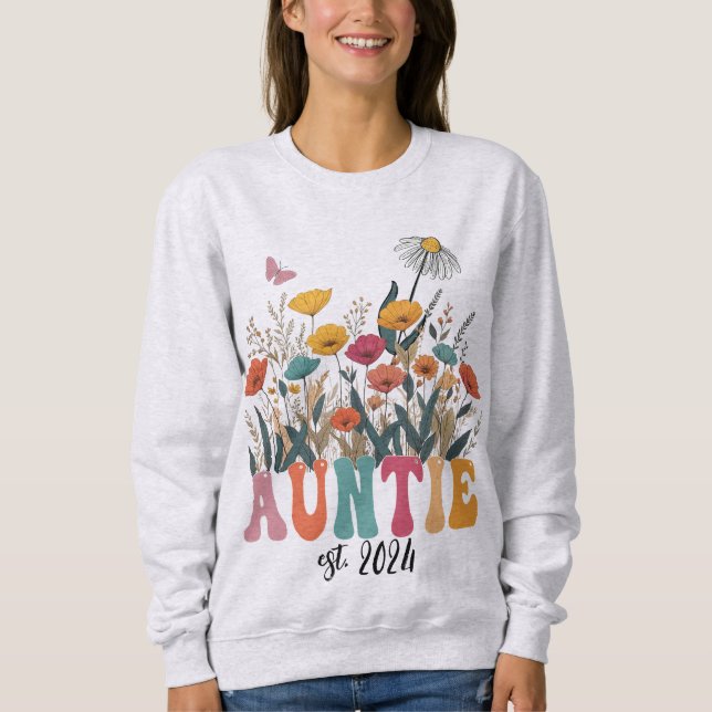 Auntie Sweatshirt, Custom, Promoted to Aunt  Sweatshirt (Vorderseite)