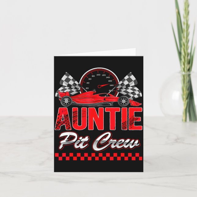Auntie T Crew Racing Family Race Car Birthday Boy  Karte (Vorderseite)