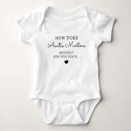 Auntie to Be Baby Grow, Personalised New Auntie Baby Strampler