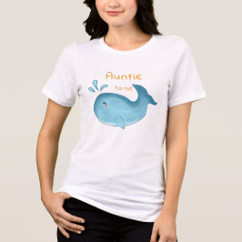 Auntie To Be Cute Whale Baby Shower Tri-Blend Shirt