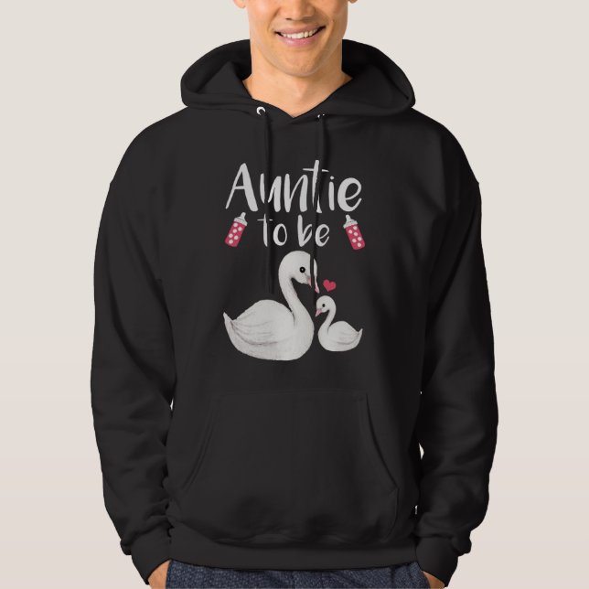 Auntie To Be Swan Baby Shower For Girl Hoodie (Vorderseite)