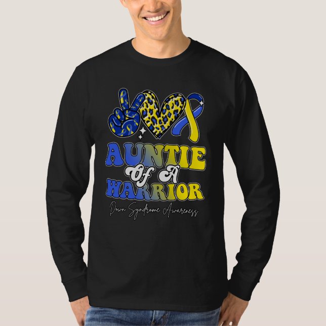 Auntie Warrior Down Syndrome Awareness Family T-Shirt (Vorderseite)