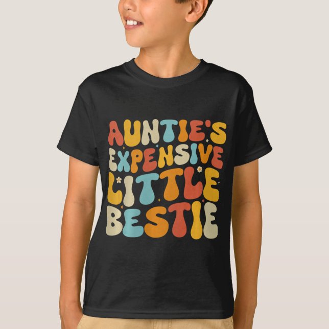 Auntie's Expensive Little Ie, Funny New Aunt Nephe T-Shirt (Vorderseite)