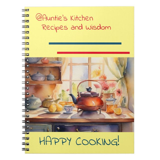 @Auntie's Kitchen Recipes Spiral Notebook Notizblock (Vorderseite)