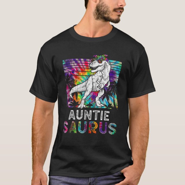 Auntiesaurus Dinosaur Auntie Saurus Familie Matchi T-Shirt (Vorderseite)