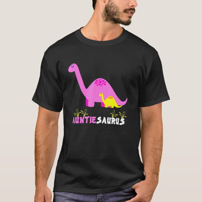 Auntiesaurus Shirt Niedlich Auntie Saurus Dinosaur (Vorderseite)
