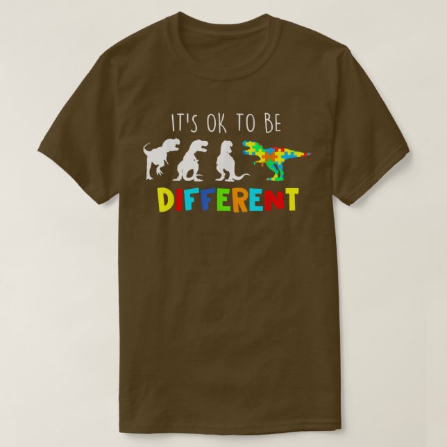 Auntiesaurus T Re Dinosaur  It's Ok To Be Differen T-Shirt (Design vorne)