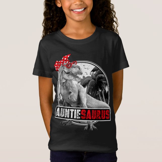 Auntiesaurus T-Rex Auntie Dinosaur T-Shirt (Vorderseite)