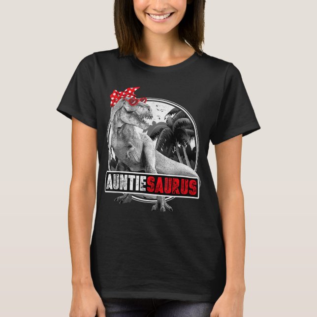 Auntiesaurus T-Rex Auntie Dinosaur T-Shirt (Vorderseite)