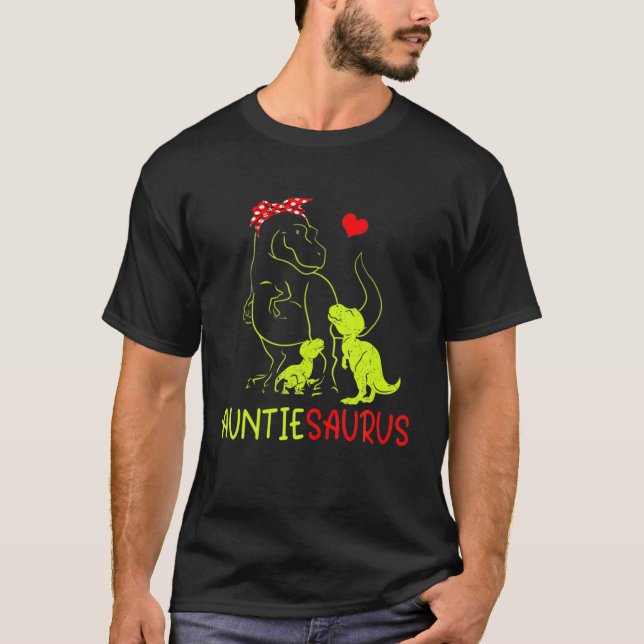 Auntiesaurus T Rex Auntie Saurus Dinosaurier Famil T-Shirt (Vorderseite)