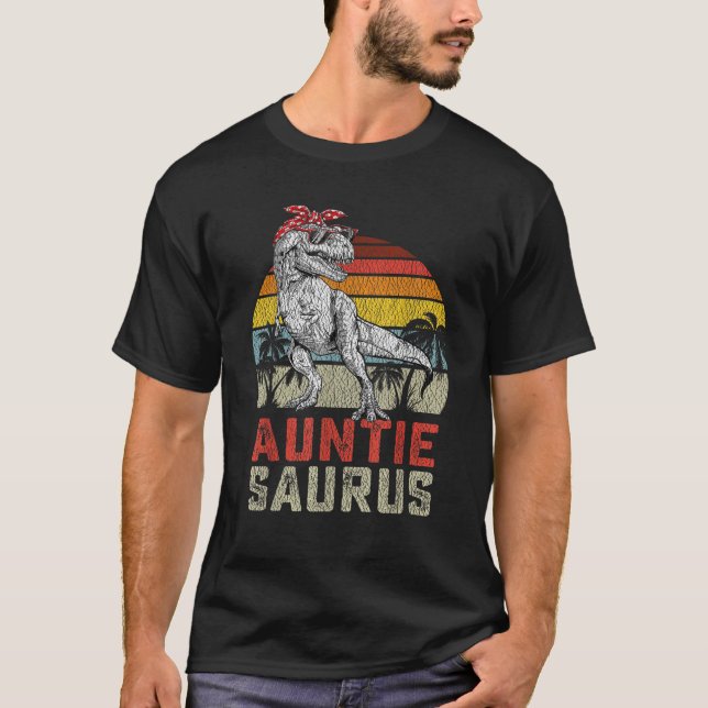 Auntiesaurus T Rex Dinosaur Auntie Saurus Family M T-Shirt (Vorderseite)
