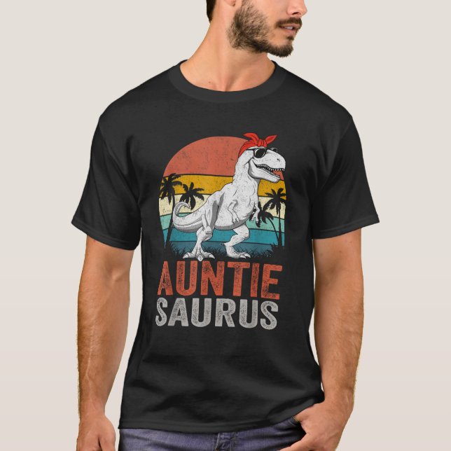 Auntiesaurus T Rex Dinosaur Auntie Saurus Family M T-Shirt (Vorderseite)