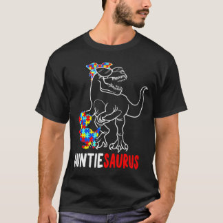 Auntiesaurus T Rex Dinosaur Autismus-Bewusstsein A T-Shirt