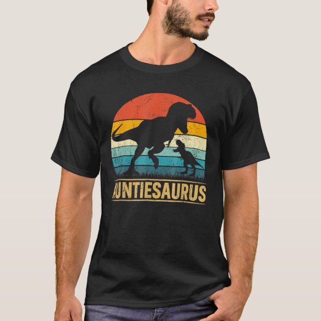 Auntiesaurus T Rex Dinosaurier Auntie Funny Mother T-Shirt (Vorderseite)
