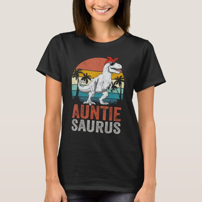 Auntiesaurus T Rex Dinosaurier Auntie Saurus Famil T-Shirt (Vorderseite)
