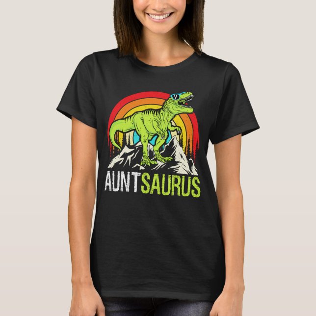 Auntsaurus Dinosaur T Rex Tante Saurus Matching T-Shirt (Vorderseite)